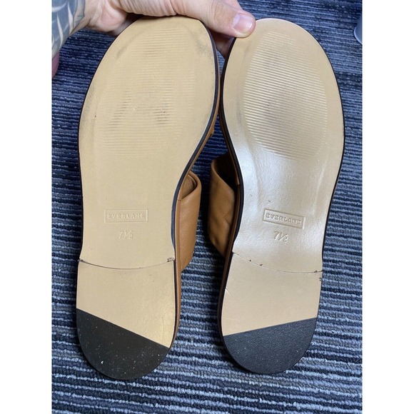 Everlane The Day Twist Size 7.5 Desert Tan Nappa Leather Slide Sandals MRP$145/H - Picture 8 of 10